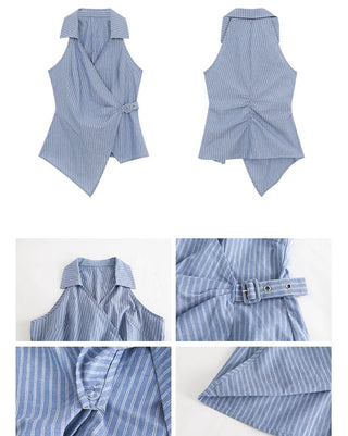 blue striped shirt