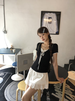black lace top