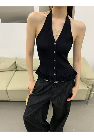 backless halter top