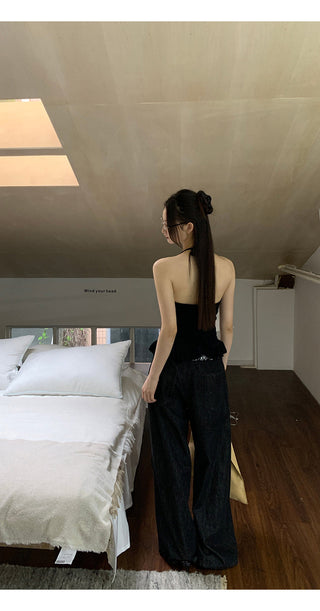 backless halter top