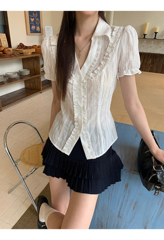 pleated A-line skirt