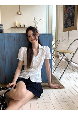 pleated A-line skirt