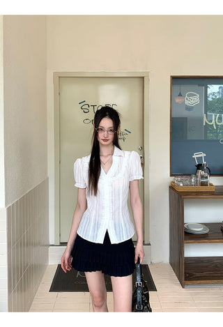pleated A-line skirt