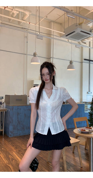 pleated A-line skirt