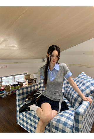 pleated A-line skirt