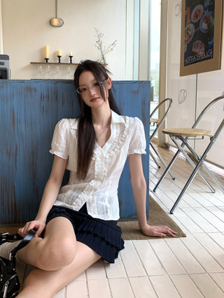 pleated A-line skirt
