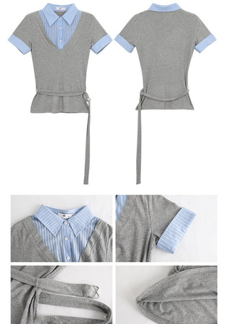 fake two-piece top