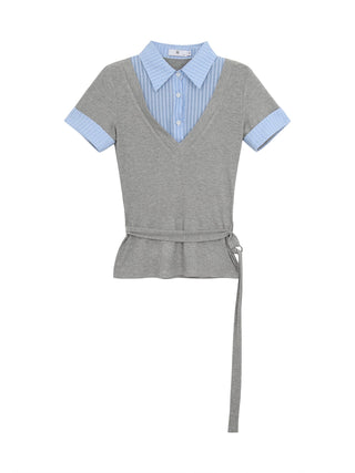 fake two-piece top