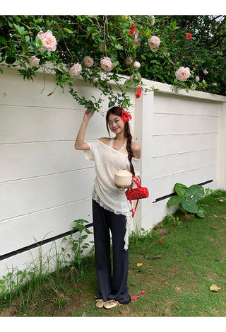 wide-leg casual pants