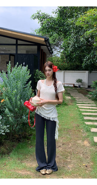 wide-leg casual pants