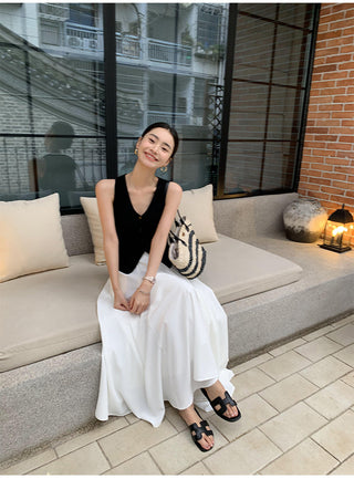 V-neck knit top