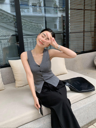 V-neck knit top