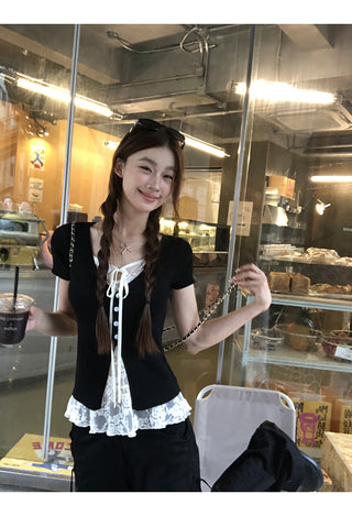 black lace top
