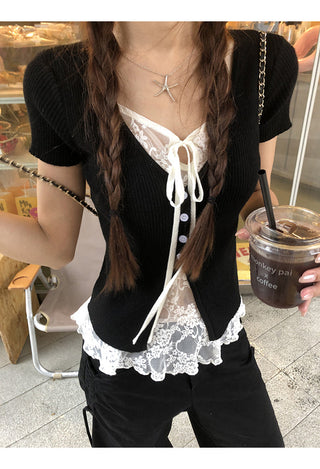 black lace top