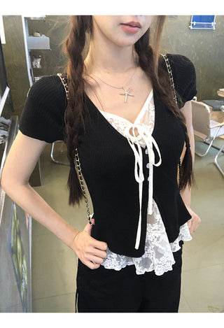 black lace top