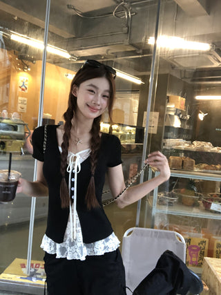 black lace top