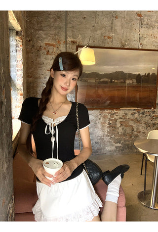 white lace skirt