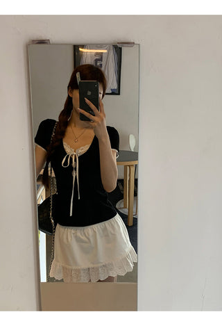 white lace skirt