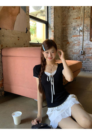 white lace skirt