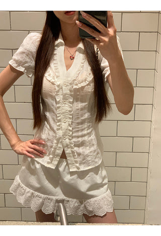 white lace skirt