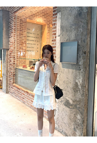 white lace skirt