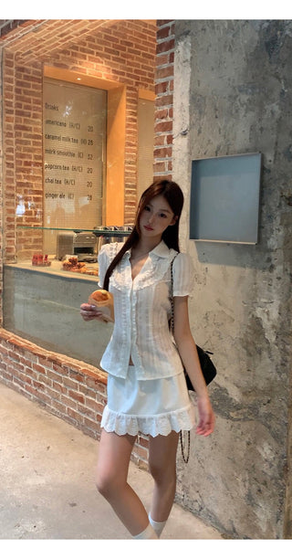 white lace skirt