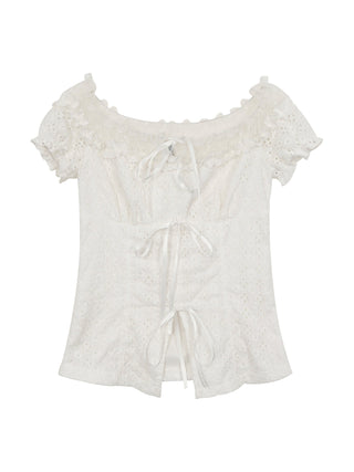off-shoulder lace shirt