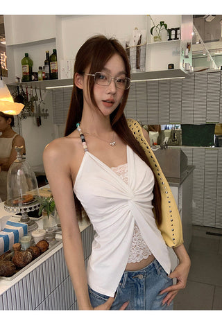 white lace halter