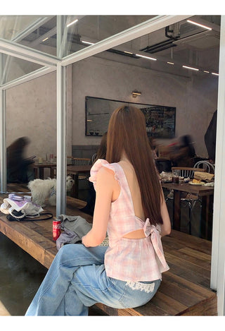 pink plaid shirt