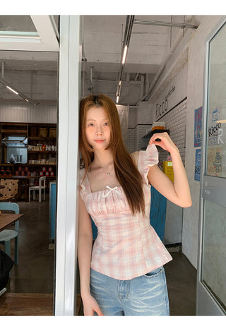 pink plaid shirt