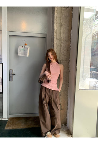 brown overalls