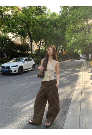 brown overalls