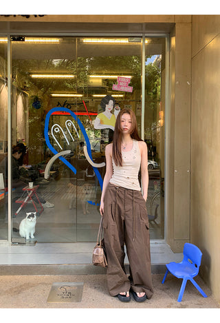 brown overalls