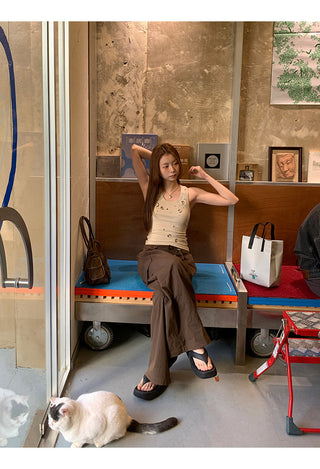 brown overalls