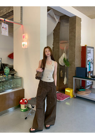 brown overalls