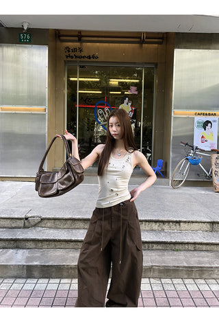 brown overalls