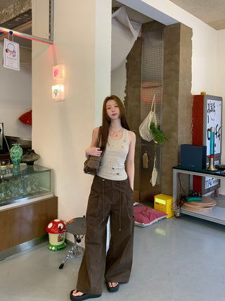 brown overalls