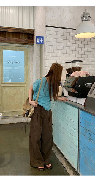 brown overalls