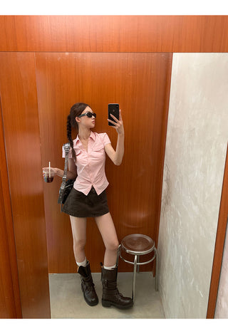 pink French shirt