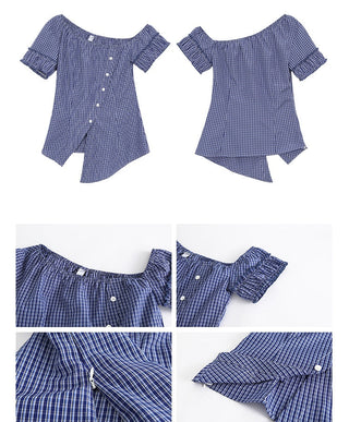 blue plaid shirt