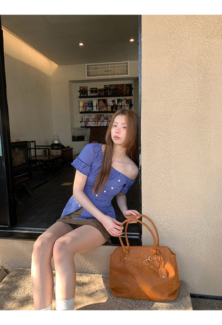 blue plaid shirt