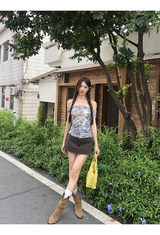 blue floral top