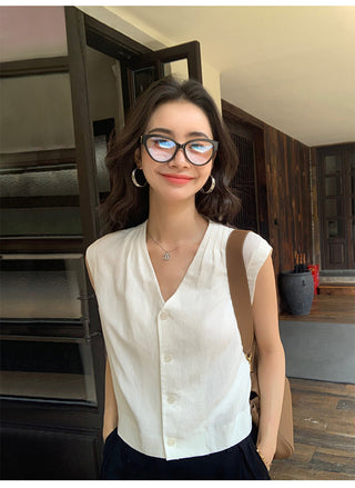 linen sleeveless top