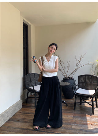 linen sleeveless top