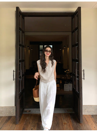 linen sleeveless top