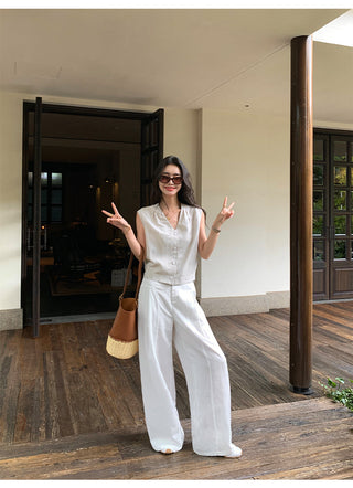 linen sleeveless top
