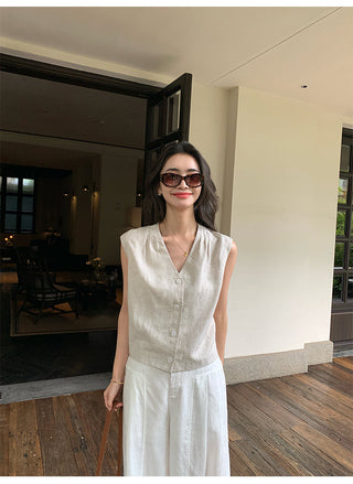 linen sleeveless top