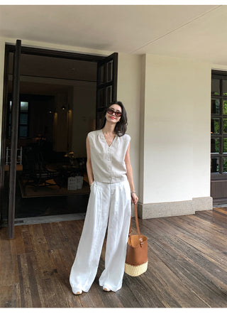 linen sleeveless top