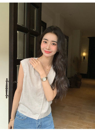linen sleeveless top