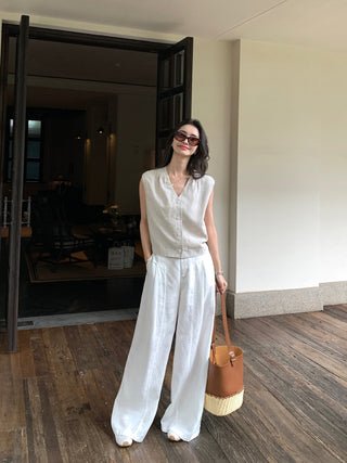 linen sleeveless top